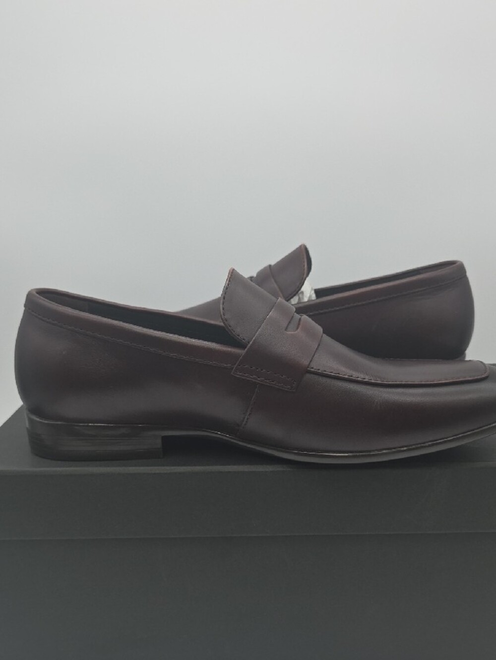 The Men's Store Dark Brown Leather Penny Loafers - Picture 5 of 8